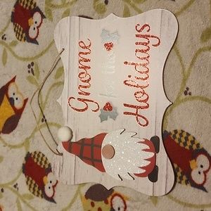 Wooden Gnome For the Holidays  Sign